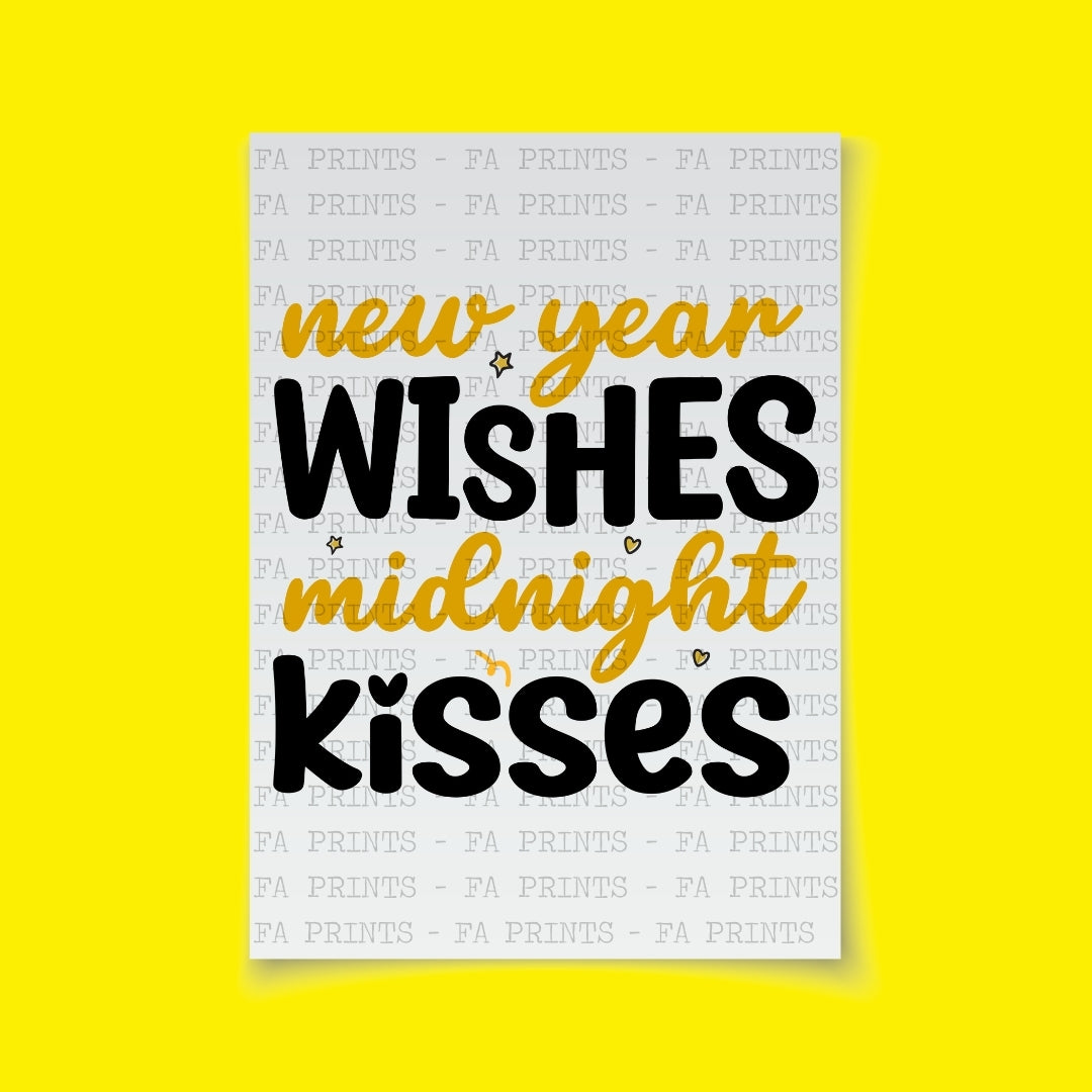 New Year Wishes Midnight Kisses | DTF Transfer