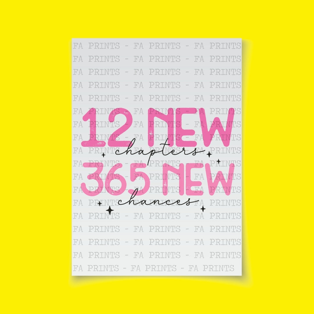 12 New Chapters 365 New Chances | DTF Transfer