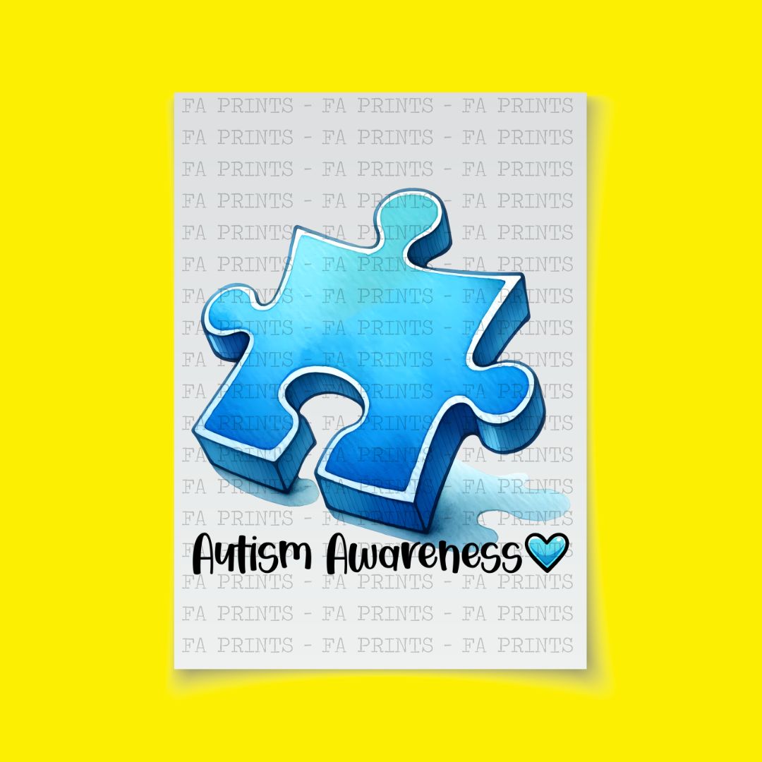 Autism Awareness Blue Puzzle Piece | DTF Transfer