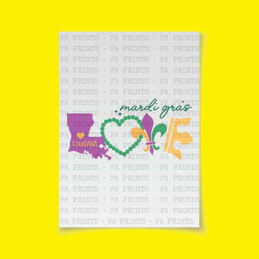 Mardi Gras Love | DTF Transfer