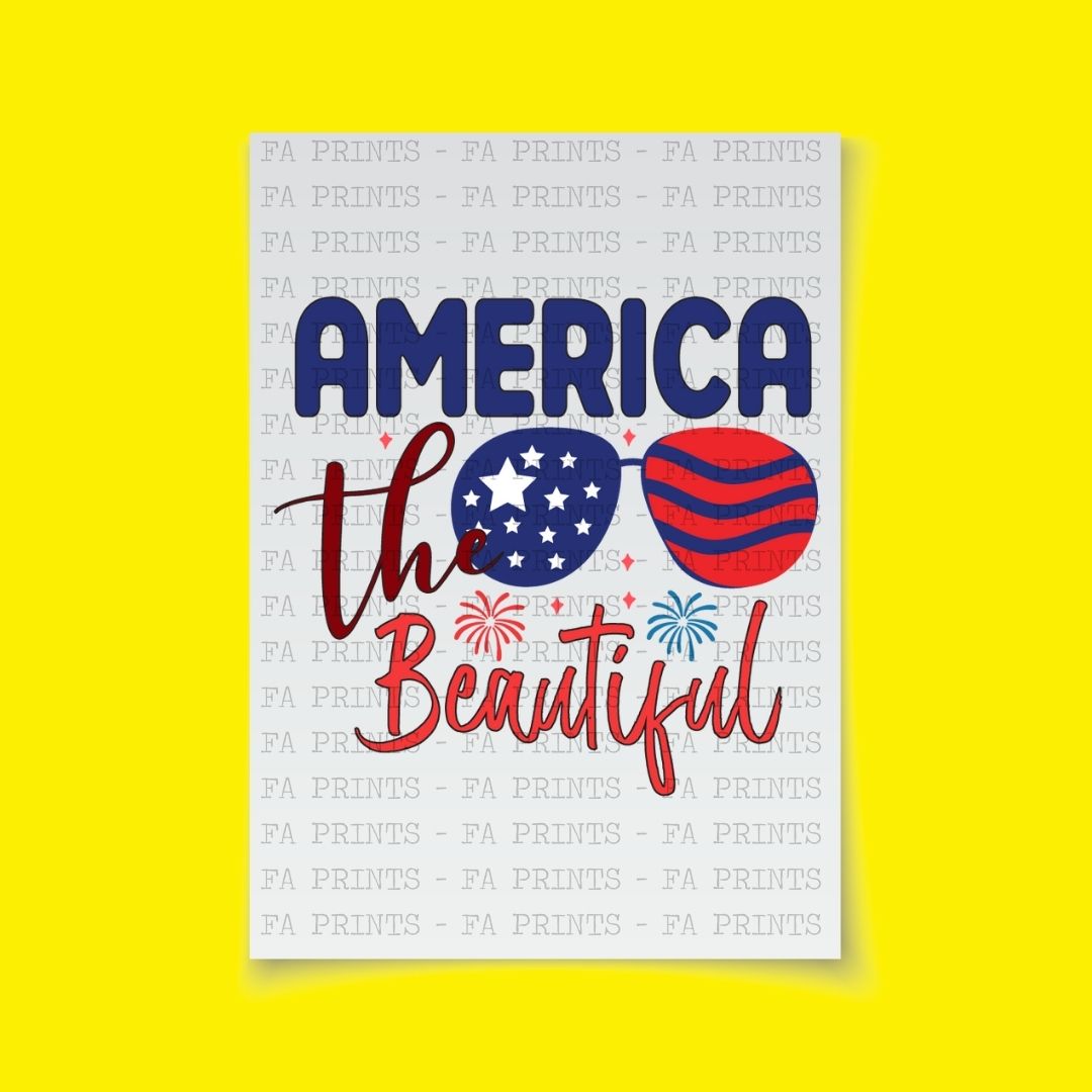 America the Beautiful Sunglasses | DTF Transfer