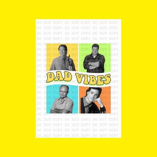 Dad Vibes Wave Font Stacked | DTF Transfer