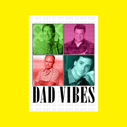 Dad Vibes Technicolor Stacked | DTF Transfer