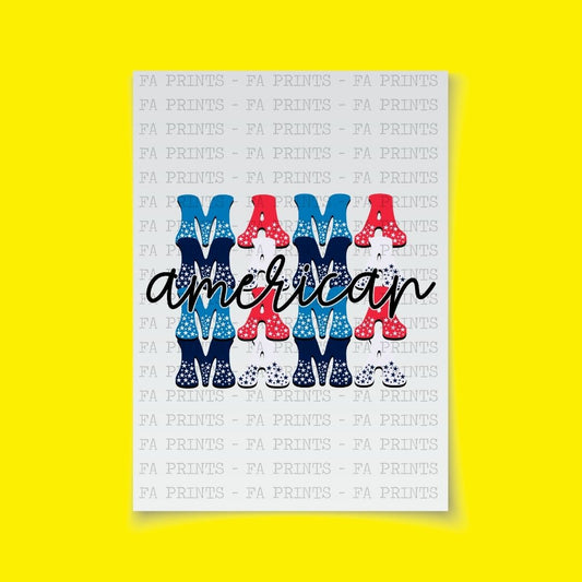 American Mama Mini Stars | DTF Transfer