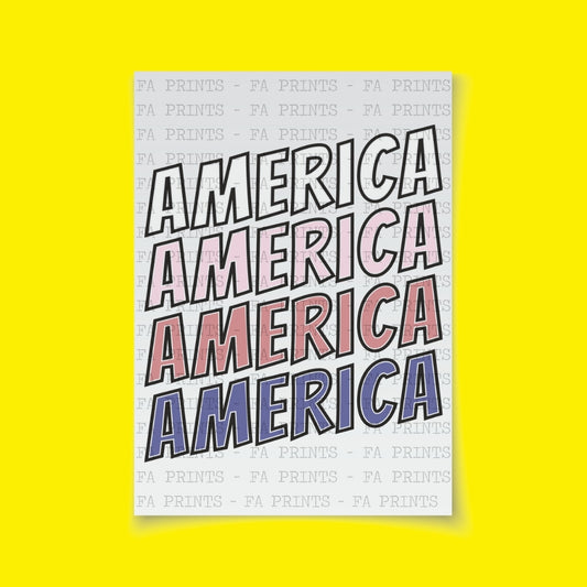 America Multicolor | DTF Transfer