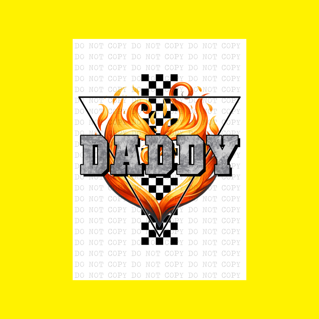 Daddy Checkered Fire | DTF Transfer