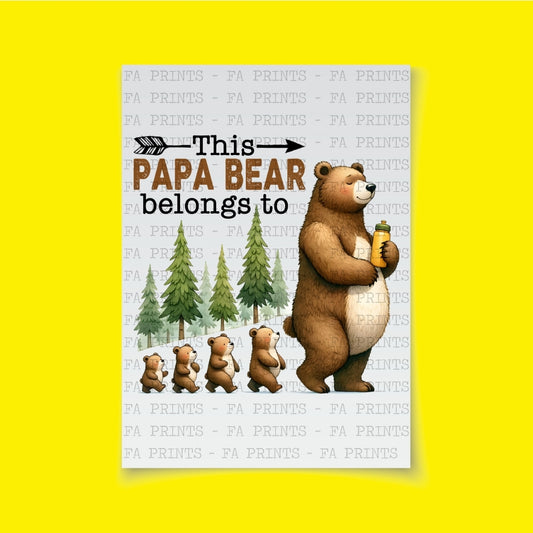 This Papa Bear Belongs To | DTF Transfer