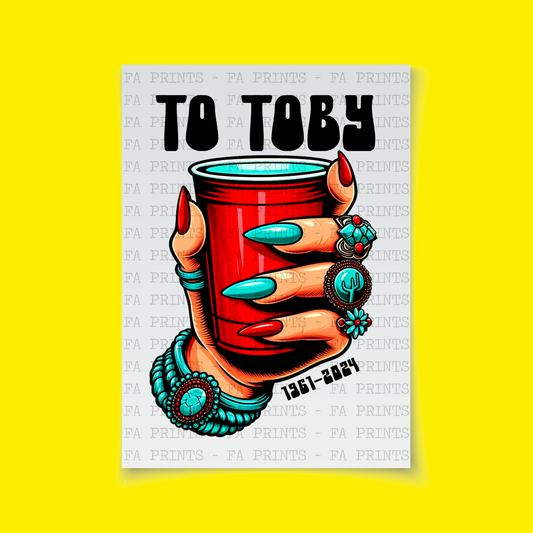 To Toby Solo Cup - Turquoise | DTF Transfer