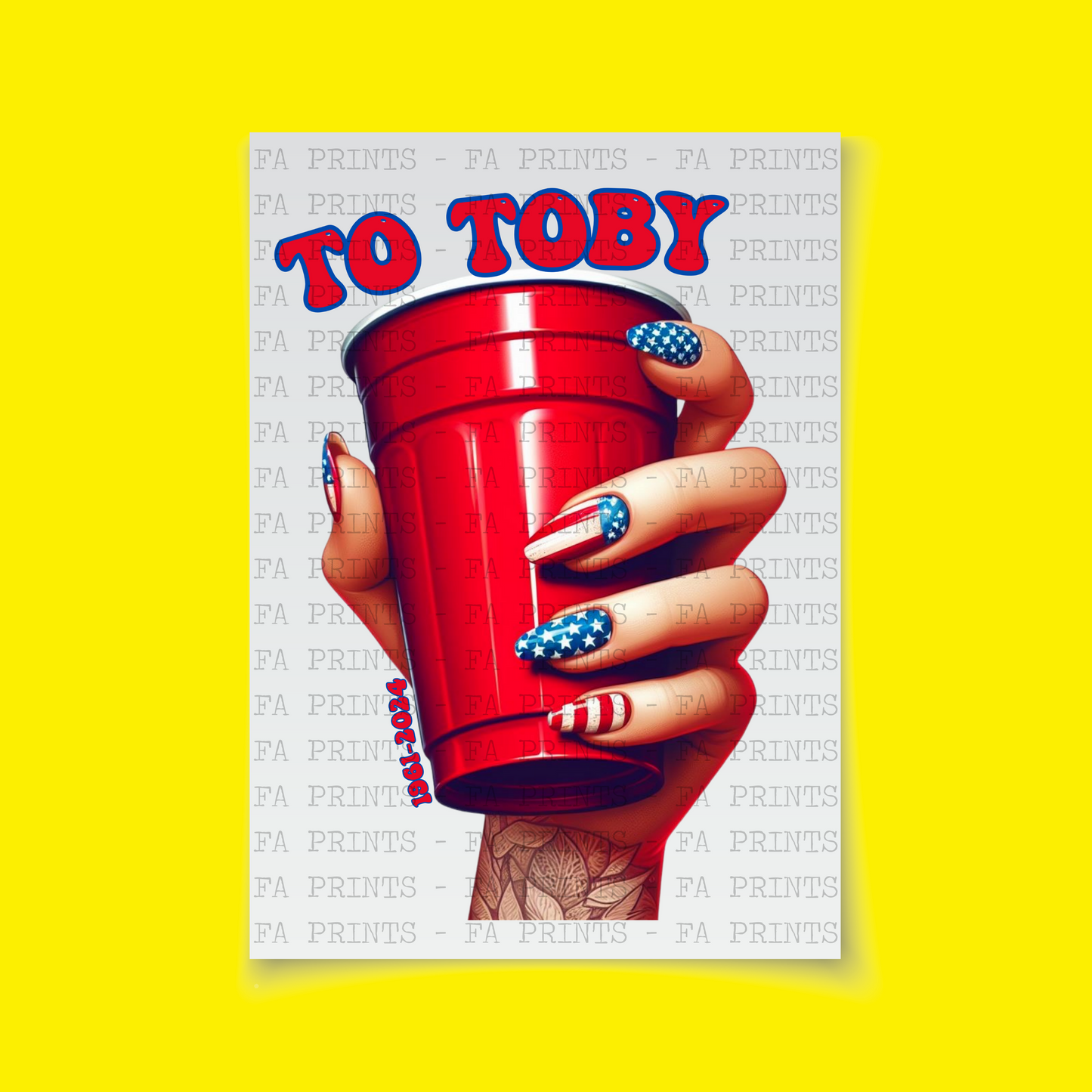 To Toby Solo Cup - All American | DTF Transfer